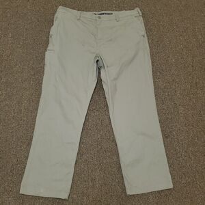 Duluth Trading Co Flex Ballroom Khakis Pants Mens 40x30 Beige Stretch Workwear